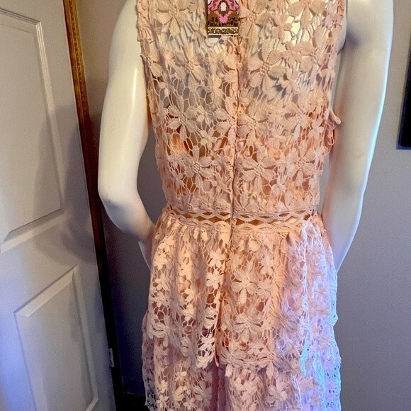 BooHoo Petal pink Embroidered Lace Dress Sz 14 Women's  NWT - Picture 6 of 10